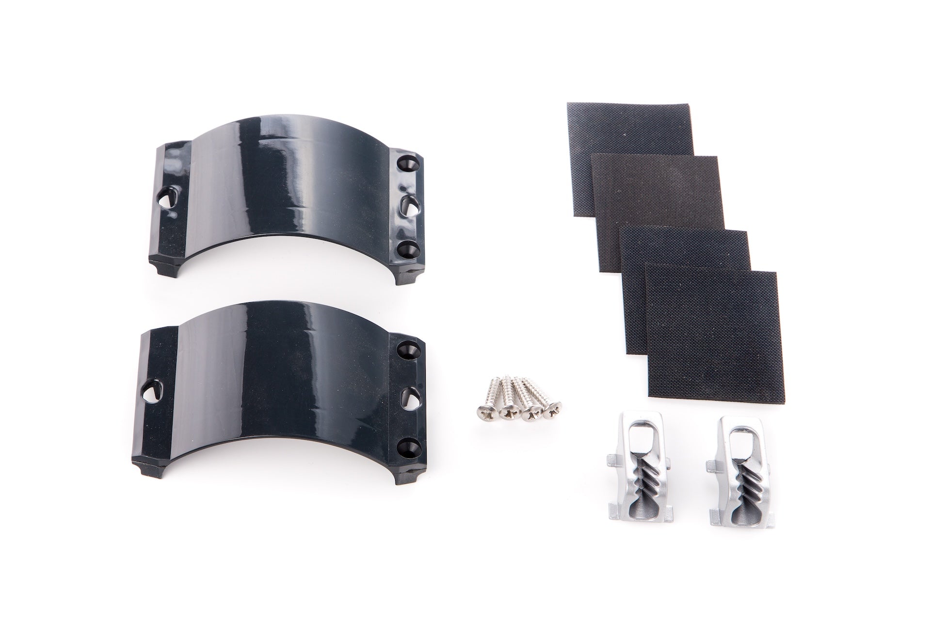 2x Clamcleat CL244/S7 Graphite Grey Strap, 4x Screws,4x Rub