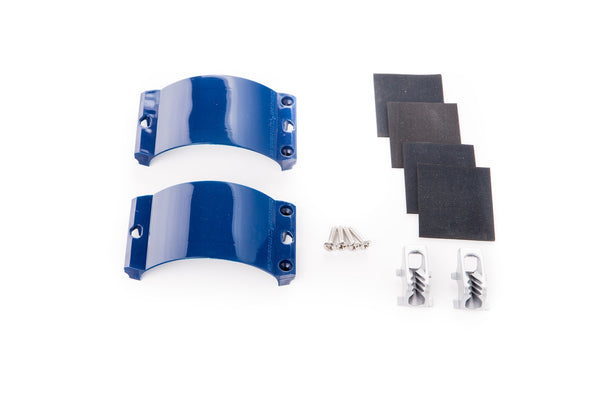 2x Clamcleat CL244/S2 Blue Strap, 4x Screws, 4x Rubber