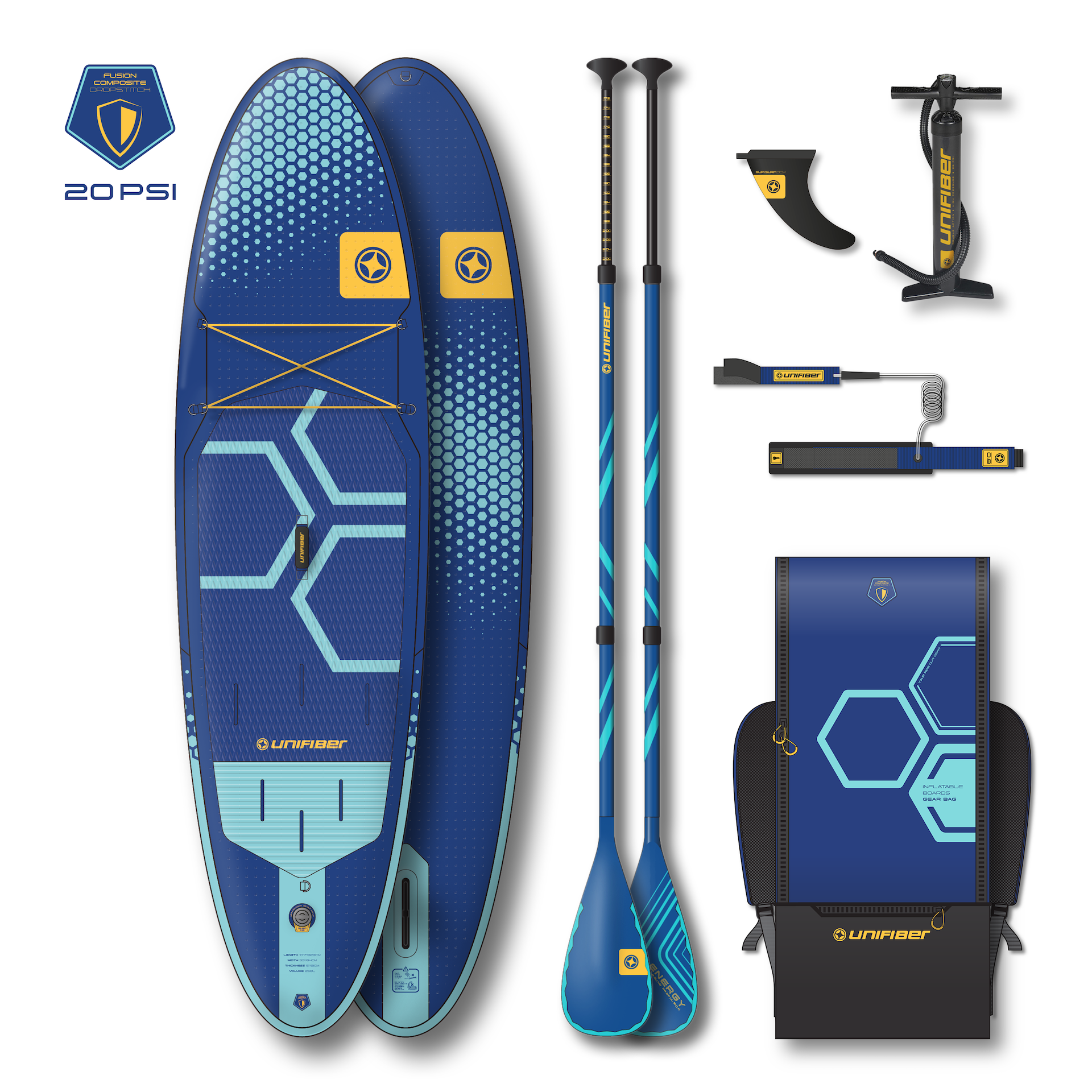 Energy Allround iSup 10'7" FCD incl. Paddle & Leash Inflatable SUP Unifiber
