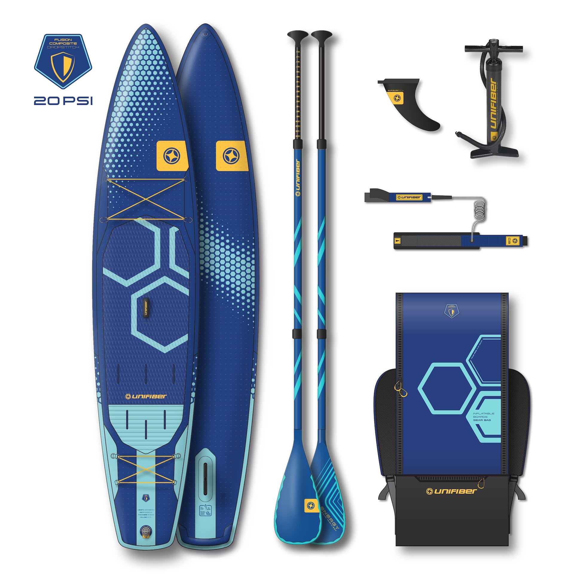 Sonic Touring iSup 12'6" (FCD) incl. Paddle & Leash Inflatable SUP Unifiber