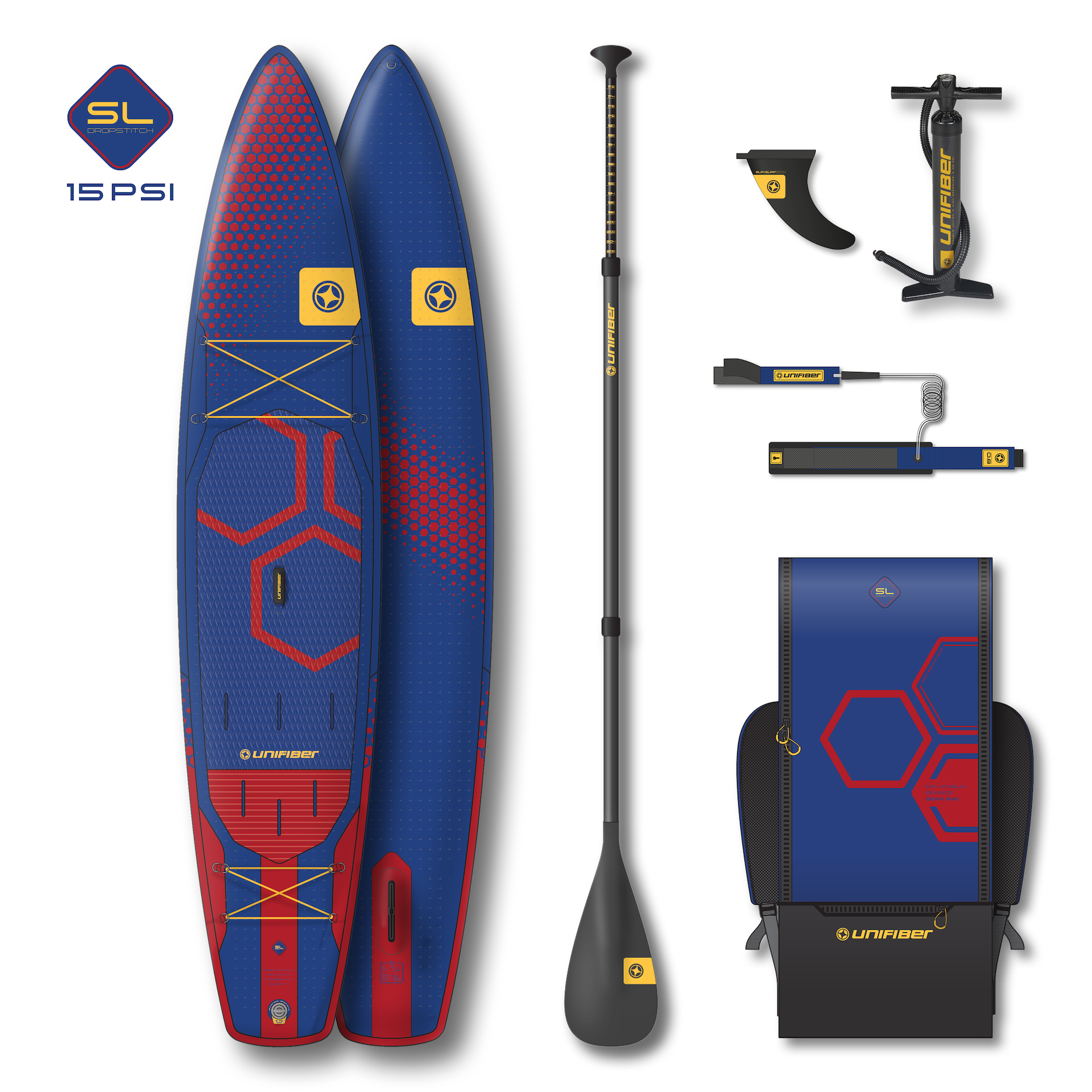 Sonic Touring iSup 12'6" SL incl. Paddle & Leash Inflatable SUP Unifiber