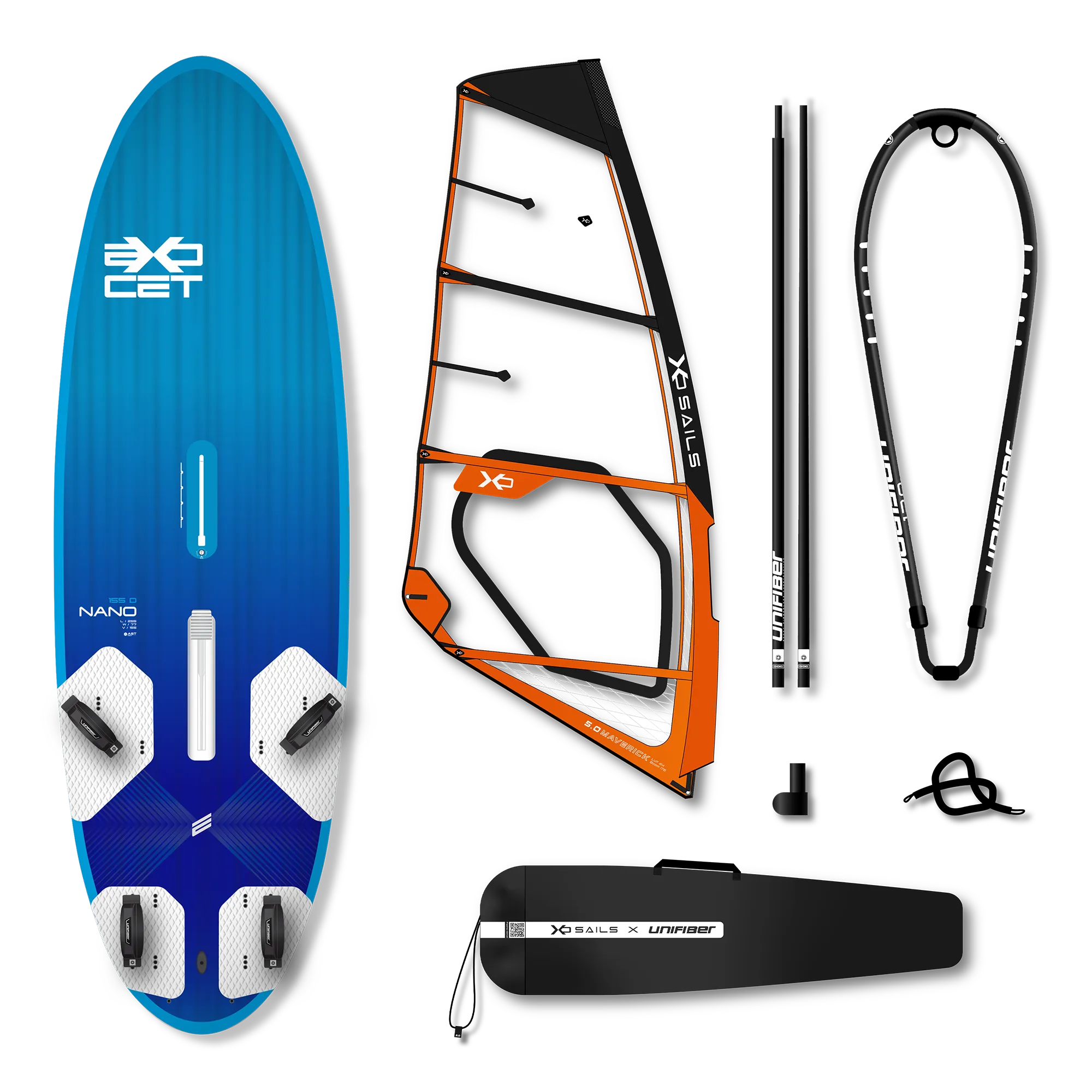 Exocet Nano V4 Daggerboard AST 155 & XO Sails Maverick Rig 5.0 — 1