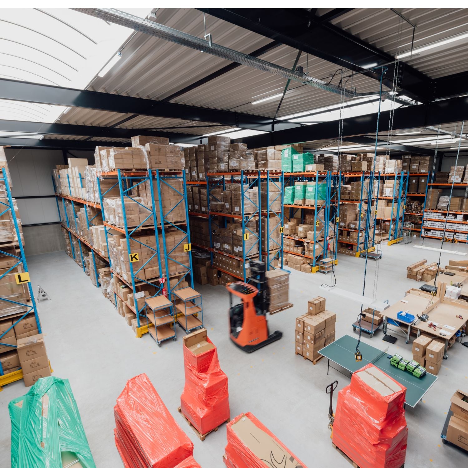 warehouse full of windsurf equipement 