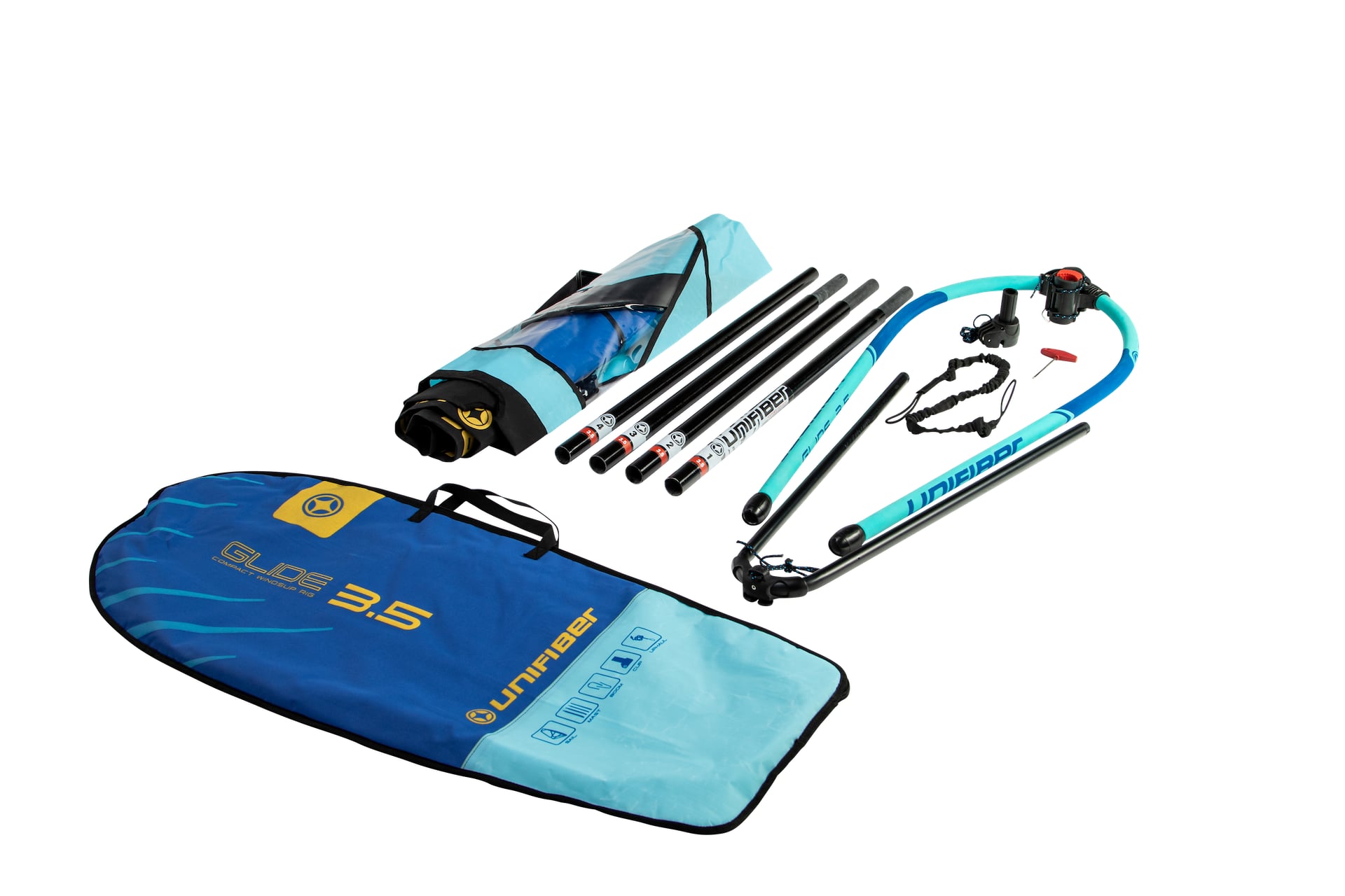 Oxygen iWindSup FCD 10'7" & Glide 5.5 Rig + Paddle + Leash Windsup Pack Unifiber