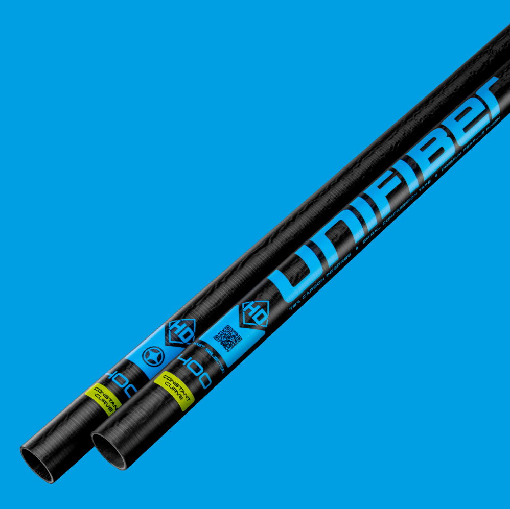 Close up of a windsurf RDM mast from Unifiber With carbon fiber 