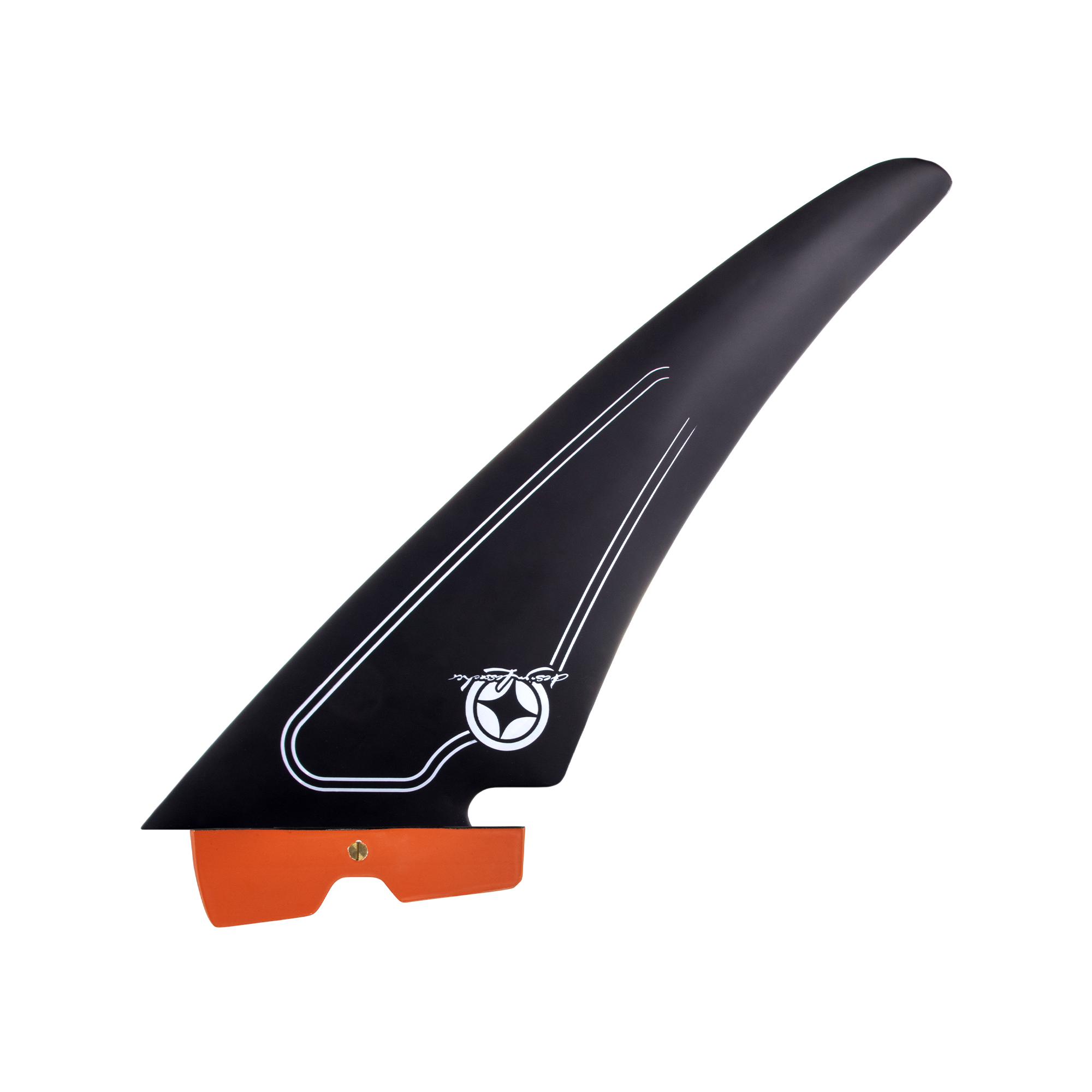 windsurfing fin with a power box system and a shape made for windsurf spot with seaweed