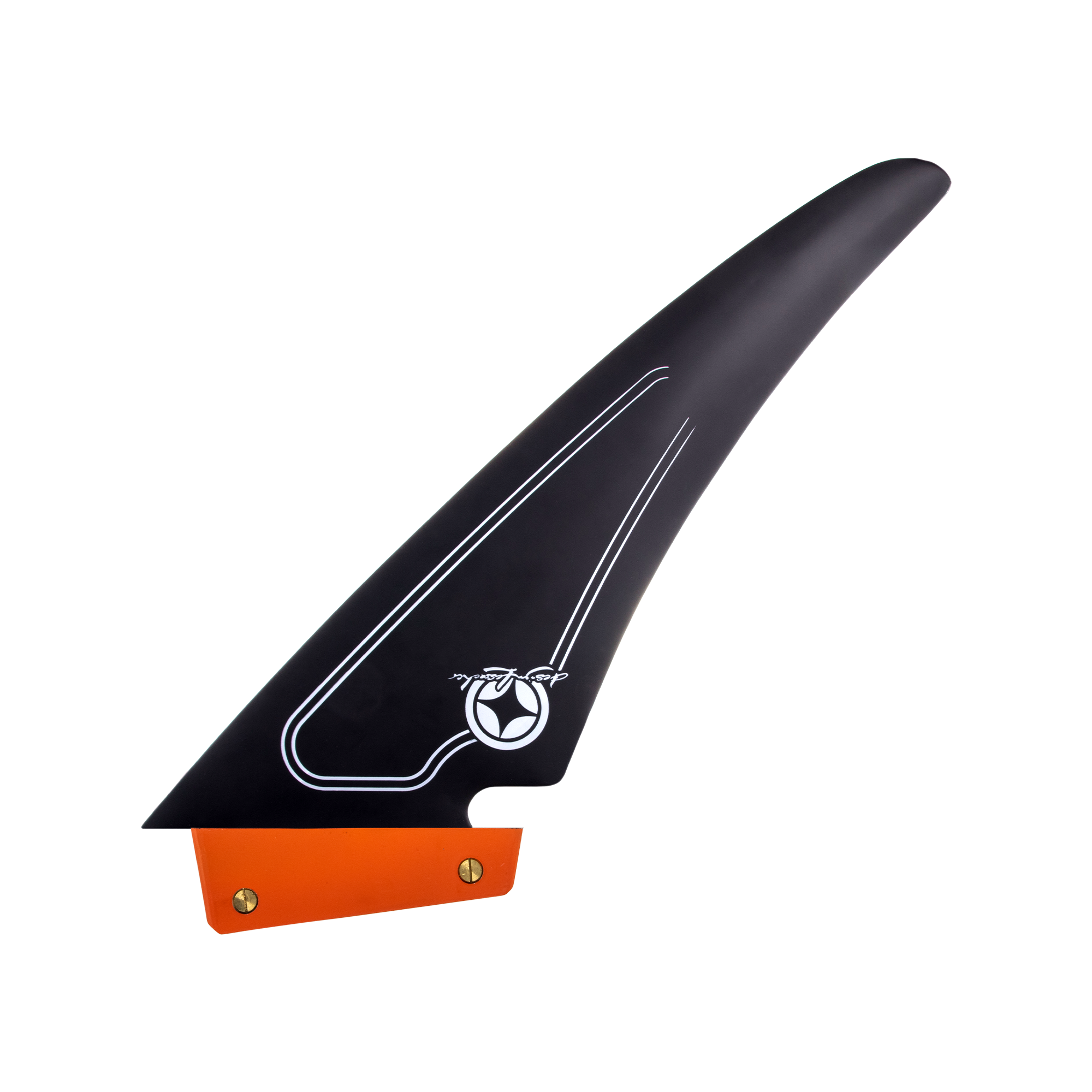 windsurfing fin with a Tuttle box system and a shape made for windsurf spot with seaweed