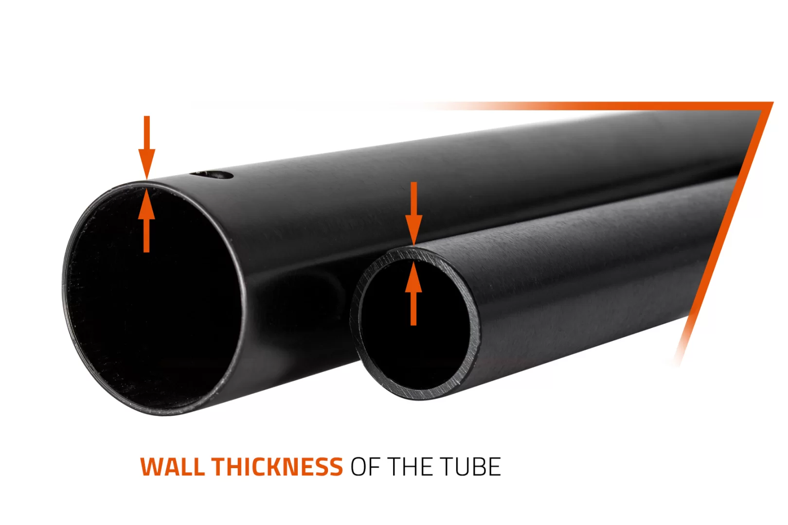 Mast extension tube wall thickness