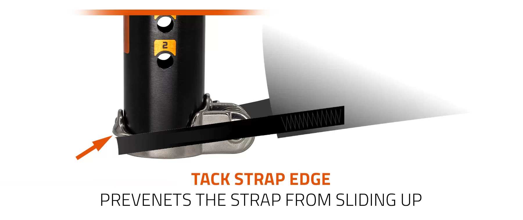 Tack Strap Edge - prevents the tack strap from moving up